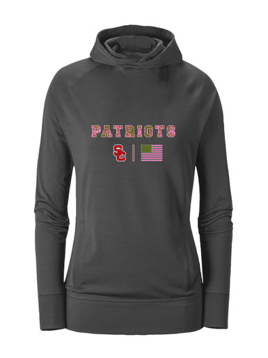 Sandy Creek Patriots SC Script Pink Camo Flag Women's Hoodie