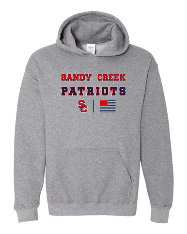 Sandy Creek Patriots SC Script Spirit Flag Men's Hoodie