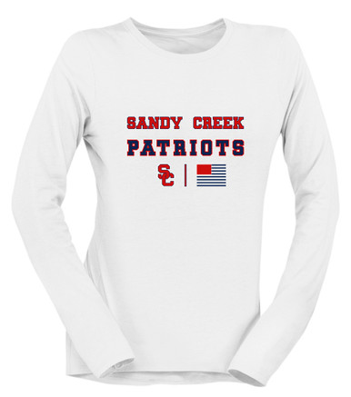 Sandy Creek Patriots SC Script Spirit Flag Women's Premium LS T-Shirt