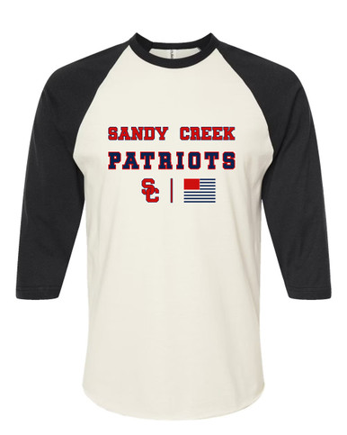 Sandy Creek Patriots SC Script Spirit Flag Women's Baseball T-Shirt