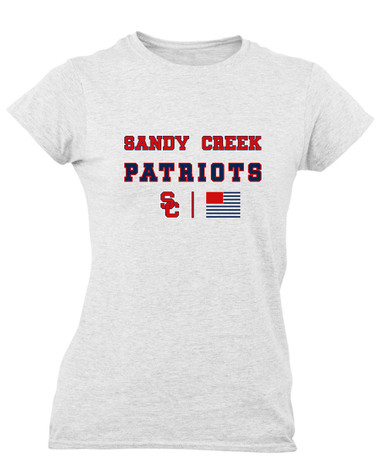 Sandy Creek Patriots SC Script Spirit Flag Women's Premium SS T-Shirt