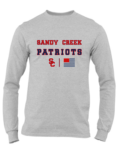 Sandy Creek Patriots SC Script Spirit Flag Men's Premium LS T-Shirt