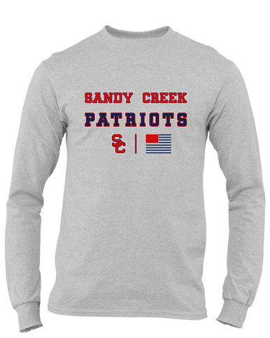 Sandy Creek Patriots SC Script Spirit Flag Men's LS T-Shirt