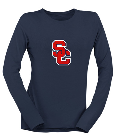 Sandy Creek Patriots SC Script Mascot #1 Women's LS T-Shirt