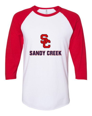 Sandy Creek Patriots SC Script Mascot #2 Women's Baseball T-Shirt