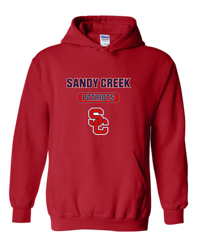 Sandy Creek Patriots SC Script Mascot #3 Men's Hoodie