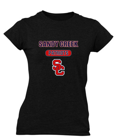 Sandy Creek Patriots SC Script Mascot #3 Women's SS T-Shirt