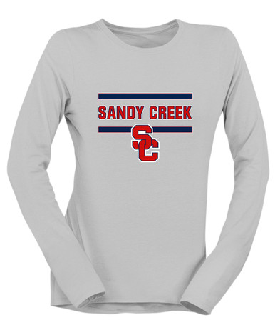 Sandy Creek Patriots SC Script Mascot #4 Women's LS T-Shirt