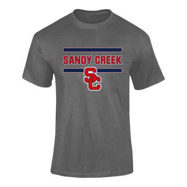 Sandy Creek Patriots SC Script Mascot #4 Men's SS T-Shirt