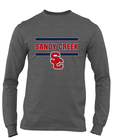Sandy Creek Patriots SC Script Mascot #4 Men's LS T-Shirt