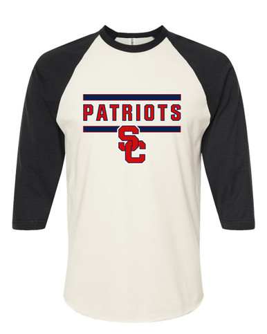 Sandy Creek Patriots SC Script Mascot #5 Women's Baseball T-Shirt
