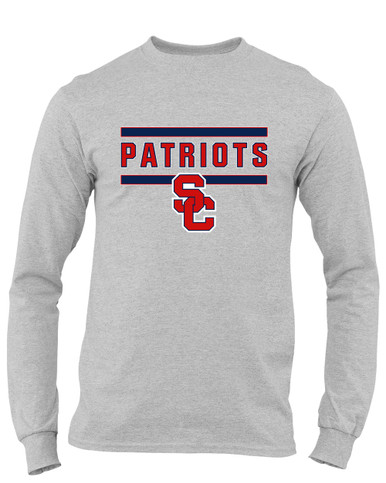 Sandy Creek Patriots SC Script Mascot #5 Men's LS T-Shirt