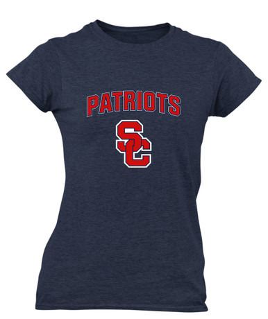 Sandy Creek Patriots SC Script Mascot #6 Women's SS T-Shirt