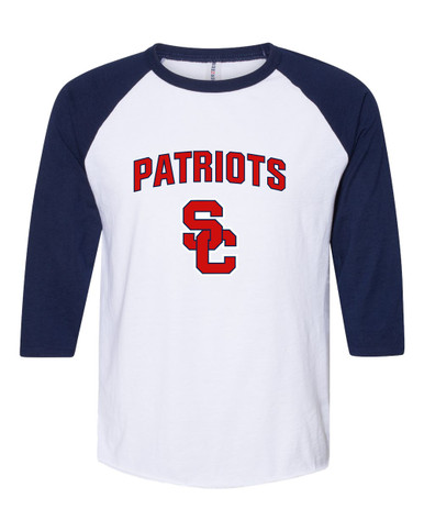 Sandy Creek Patriots SC Script Mascot #6 Women's Baseball T-Shirt