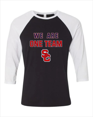 Sandy Creek Patriots SC Script We Are One Team Men's Baseball T-Shirt