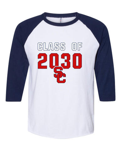 Sandy Creek Patriots SC Script Class of 2030 Men's Baseball T-Shirt
