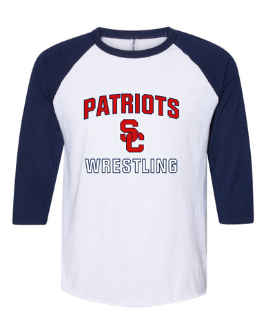 Sandy Creek Patriots SC Script Wrestling Men's Baseball T-Shirt