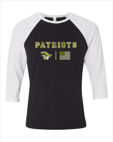 Independence Patriots Camo Flag Men's Baseball T-Shirt