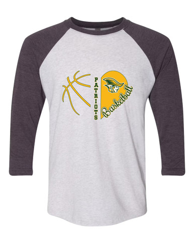 Independence Patriots Heart Basketball Women's Baseball T-Shirt