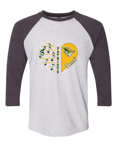 Independence Patriots Heart Band Women's Baseball T-Shirt