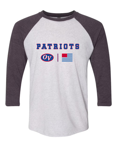 Owen Valley Patriots Team Colors Flag Men's Baseball T-Shirt