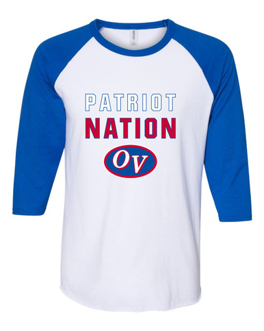 Owen Valley Patriots Nation #2 Men's Baseball T-Shirt