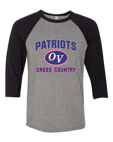 Owen Valley Patriots Cross Country Men's Baseball T-Shirt