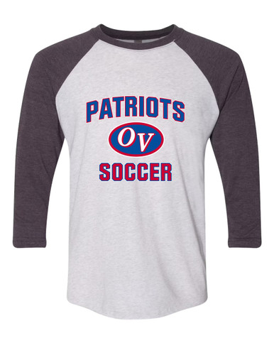 Owen Valley Patriots Soccer #1 Women's Baseball T-Shirt