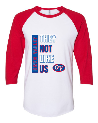 Owen Valley Patriots They Not Like Us #1 Men's Baseball T-Shirt