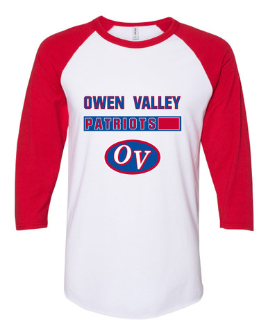 Owen Valley Patriots Mascot #7 Women's Baseball T-Shirt