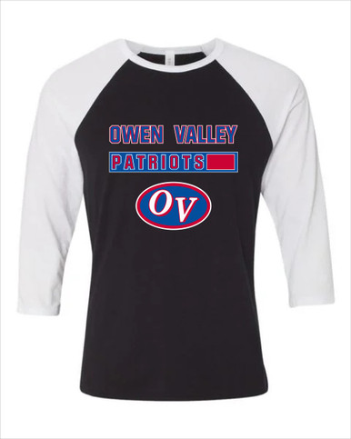Owen Valley Patriots Mascot #7 Men's Baseball T-Shirt