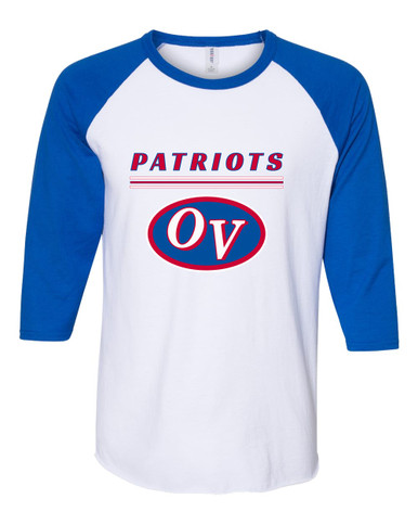 Owen Valley Patriots Mascot #8 Women's Baseball T-Shirt