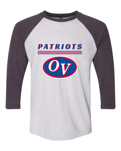 Owen Valley Patriots Mascot #8 Men's Baseball T-Shirt