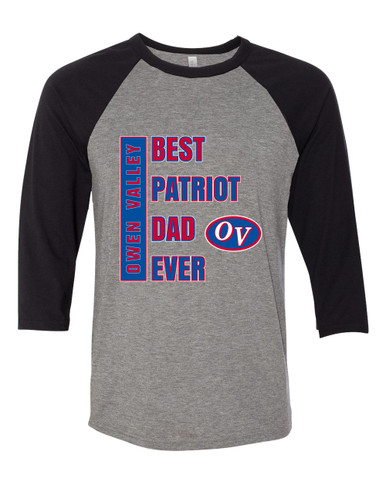 Owen Valley Patriots Best Patriot Dad Men's Baseball T-Shirt