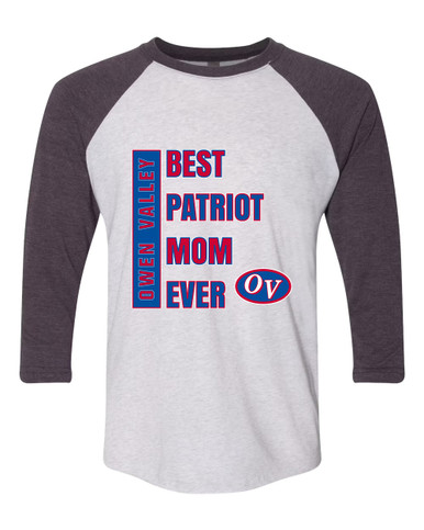 Owen Valley Patriots Best Patriot Mom Women's Baseball T-Shirt