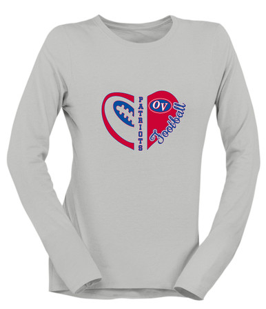 Owen Valley Patriots Heart Football Women's Premium LS T-Shirt