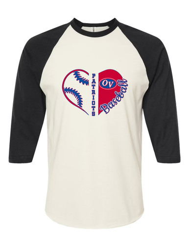 Owen Valley Patriots Heart Baseball Women's Baseball T-Shirt
