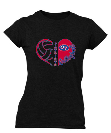 Owen Valley Patriots Heart Volleyball Women's SS T-Shirt
