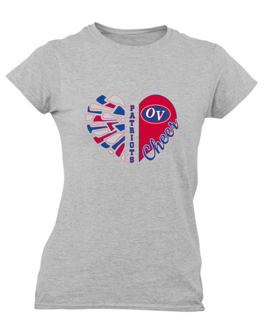 Owen Valley Patriots Heart Cheer Women's SS T-Shirt