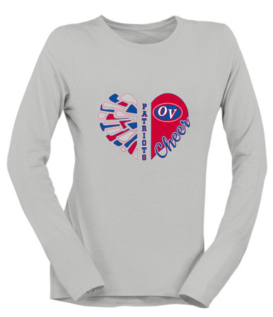 Owen Valley Patriots Heart Cheer Women's Premium LS T-Shirt