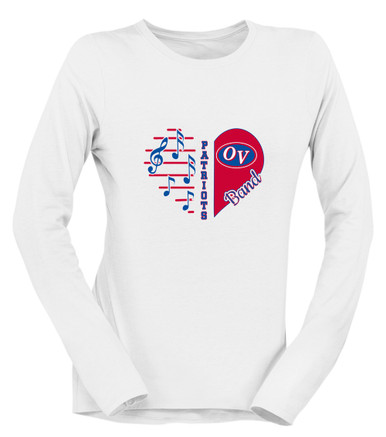 Owen Valley Patriots Heart Band Women's LS T-Shirt
