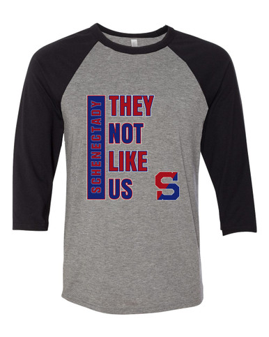 Schenectady Patriots They Not Like Us #1 Women's Baseball T-Shirt