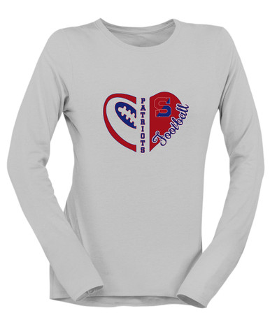 Schenectady Patriots Heart Football Women's LS T-Shirt