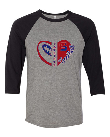 Schenectady Patriots Heart Football Women's Baseball T-Shirt