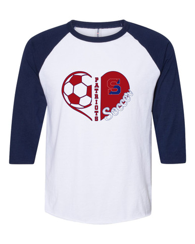 Schenectady Patriots Heart Soccer Women's Baseball T-Shirt