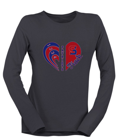 Schenectady Patriots Heart Track Women's LS T-Shirt