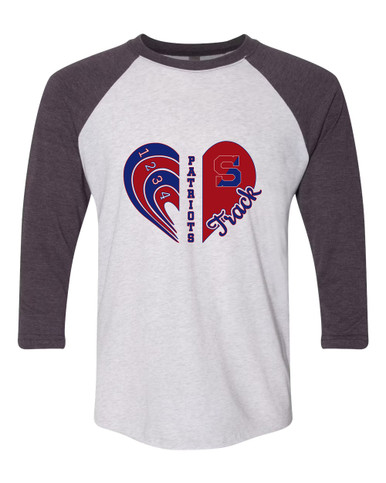 Schenectady Patriots Heart Track Women's Baseball T-Shirt
