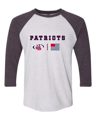 Union County Patriots Team Colors Flag Men's Baseball T-Shirt