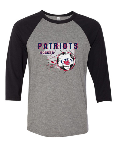 Union County Patriots Soccer #2 Women's Baseball T-Shirt