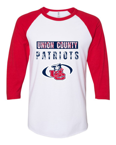 Union County Patriots Mascot #9 Women's Baseball T-Shirt